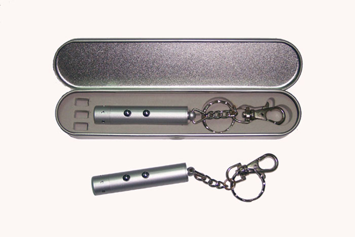 Key chain gift with laser pointer+LED light